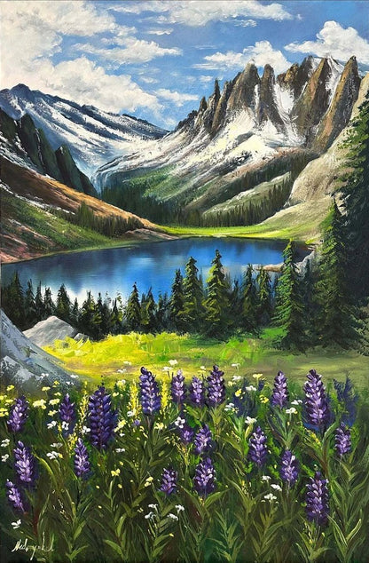 Yeşilin Kucakladığında Yağlı Boya Tablosu