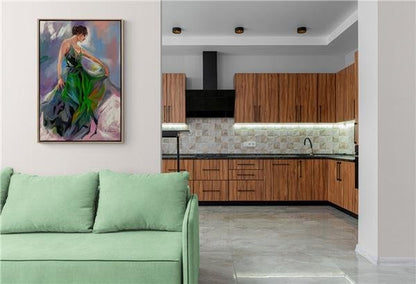 Yeşilli Kadın Yağlı Boya Tablosu