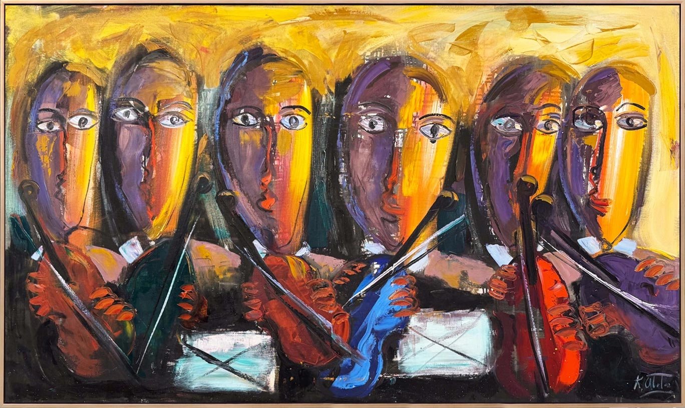Yüzlerin Senfonisi Yağlı Boya Tablosu