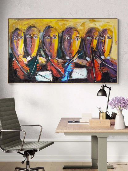 Yüzlerin Senfonisi Yağlı Boya Tablosu