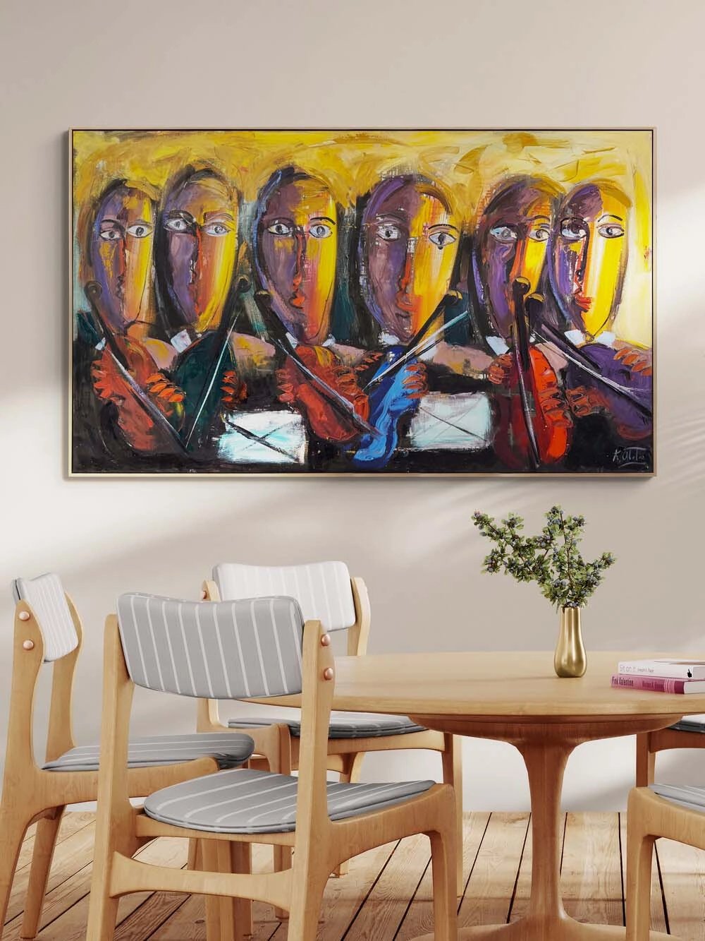 Yüzlerin Senfonisi Yağlı Boya Tablosu