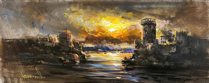 Zamana Direnen Kale Yağlı Boya Tablosu