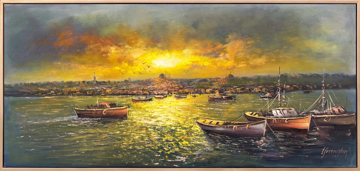 Zamana Karşı İstanbul Yağlı Boya Tablosu