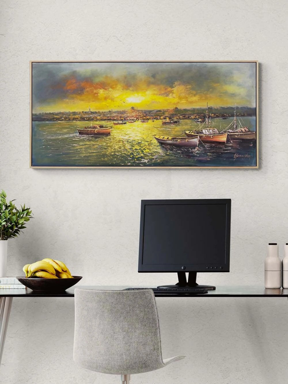 Zamana Karşı İstanbul Yağlı Boya Tablosu