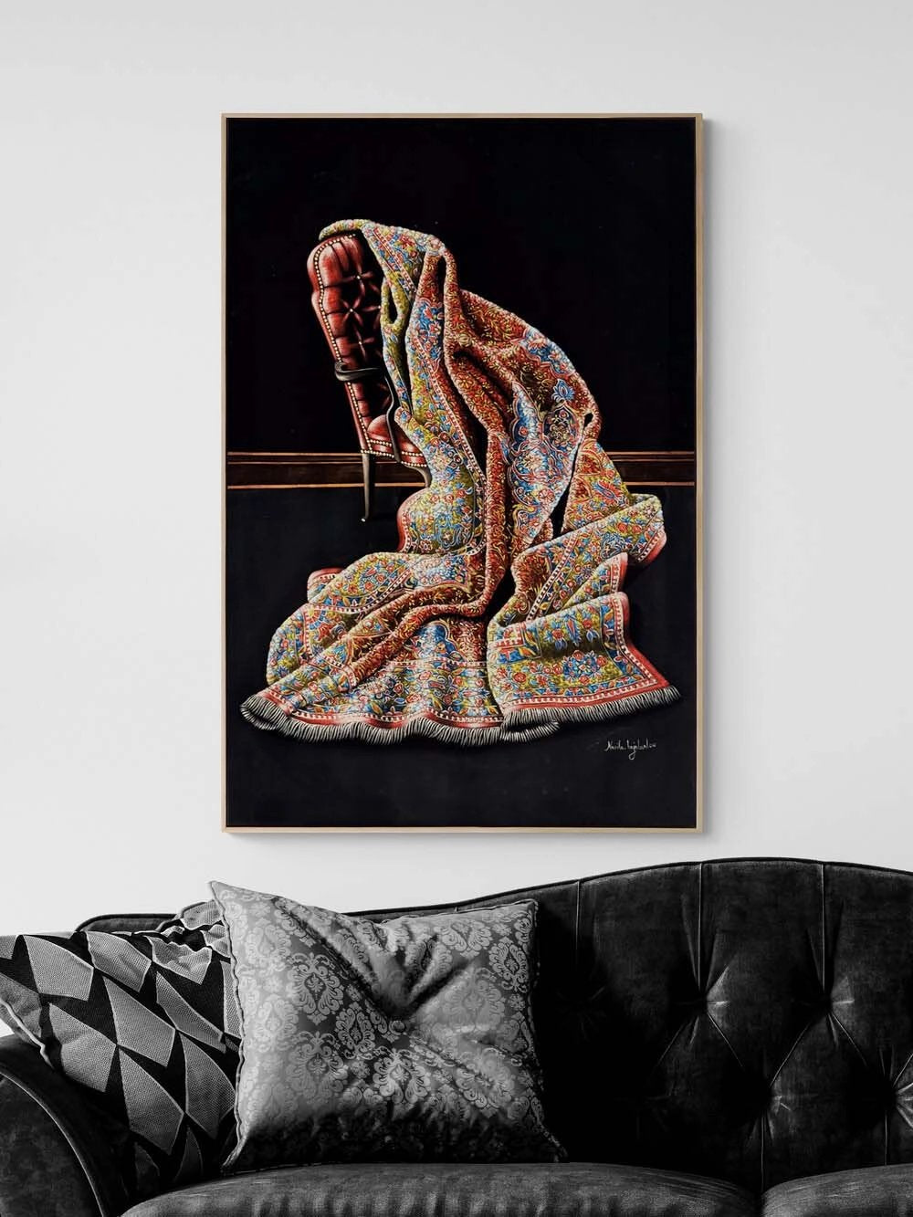 Zamana Serilmiş Desen Yağlı Boya Tablosu