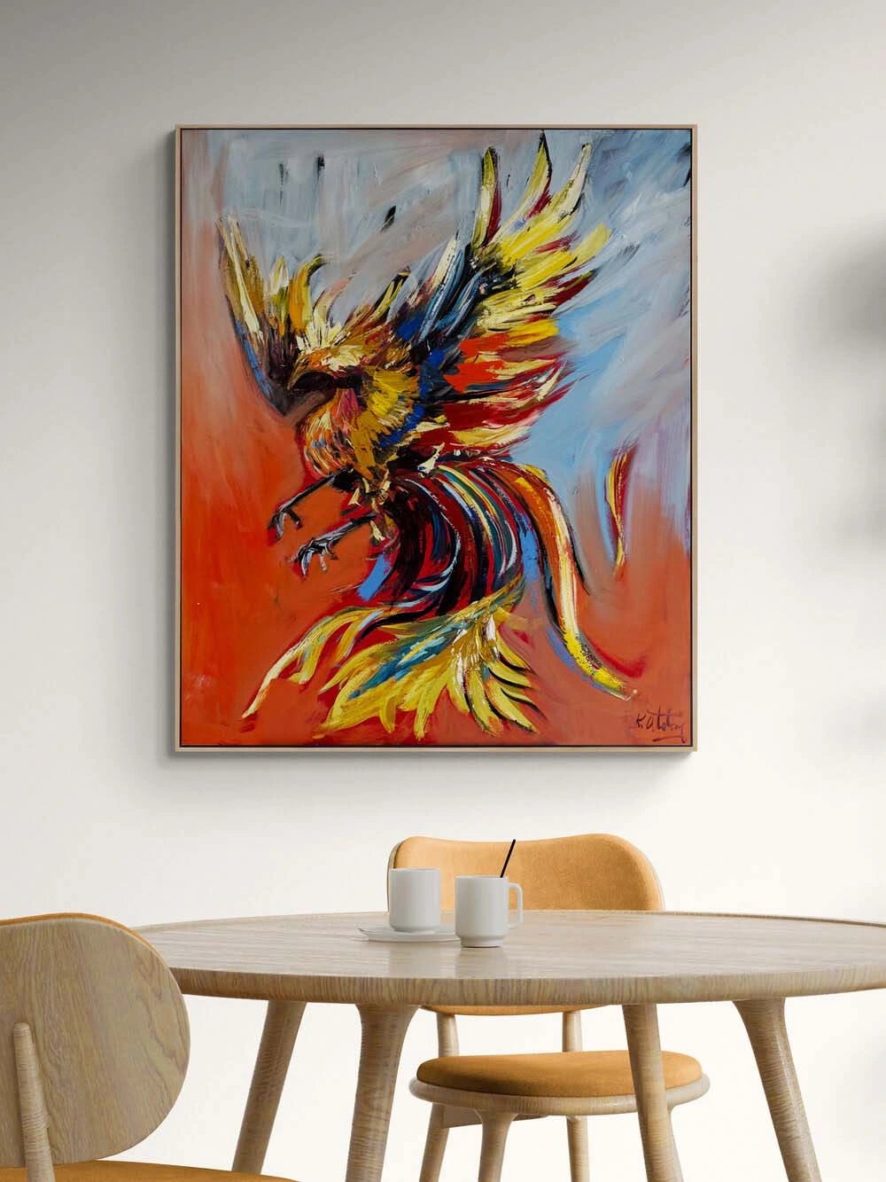 Zamanın Bilgelik Kuşu Yağlı Boya Tablosu