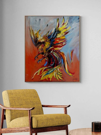 Zamanın Bilgelik Kuşu Yağlı Boya Tablosu