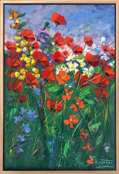 Zamanın Kıyısında Gelincikler Yağlı Boya Tablosu