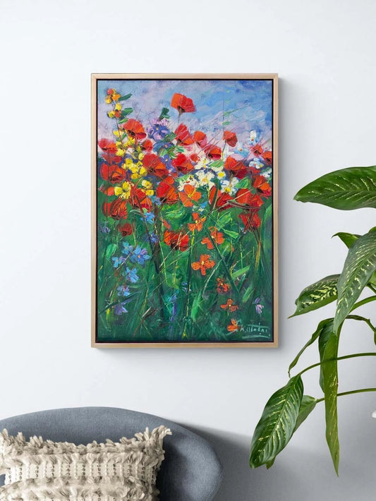 Zamanın Kıyısında Gelincikler Yağlı Boya Tablosu