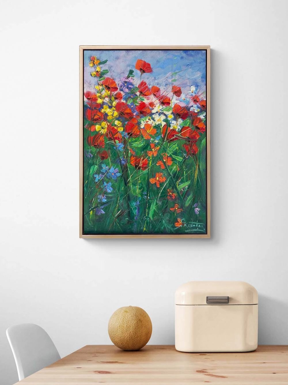 Zamanın Kıyısında Gelincikler Yağlı Boya Tablosu