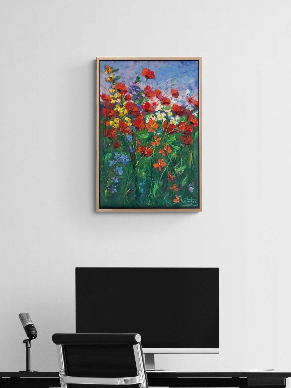 Zamanın Kıyısında Gelincikler Yağlı Boya Tablosu