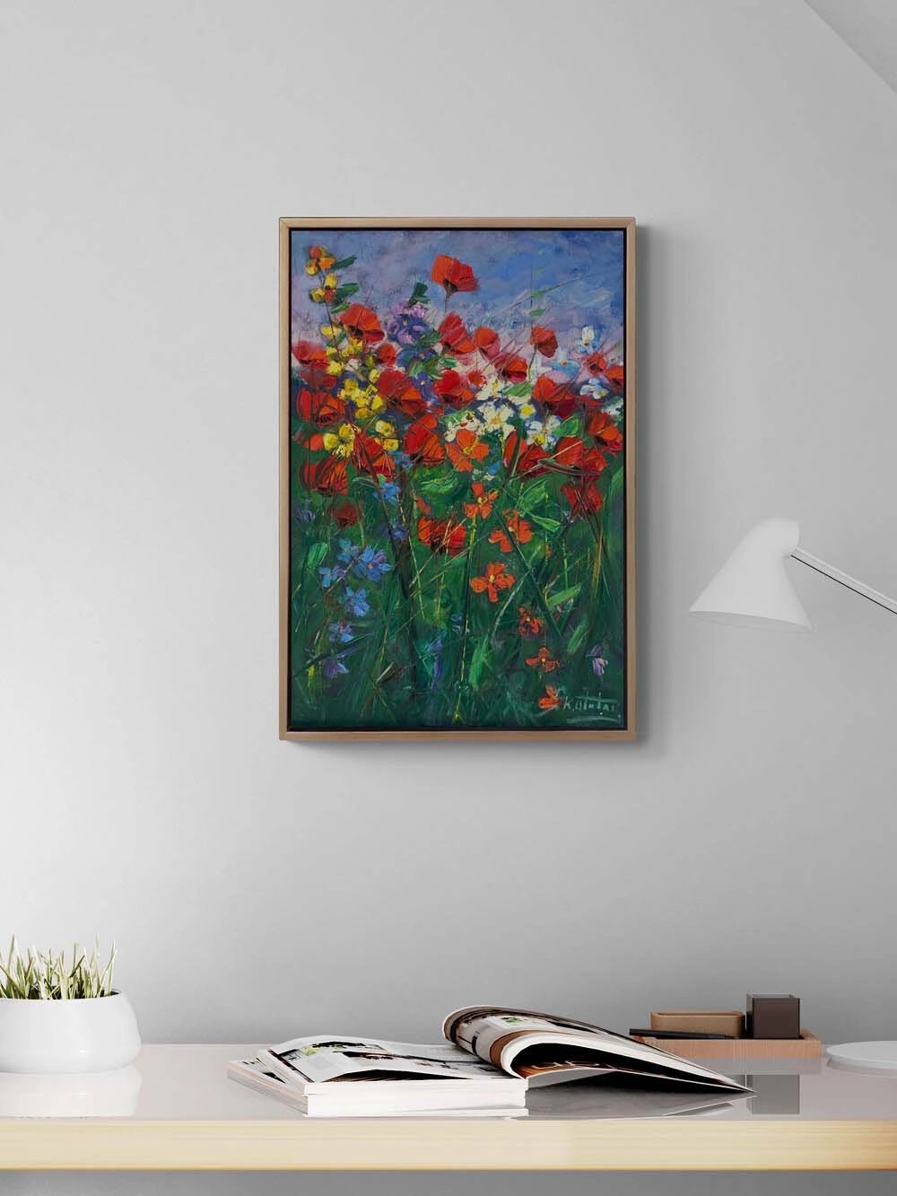 Zamanın Kıyısında Gelincikler Yağlı Boya Tablosu