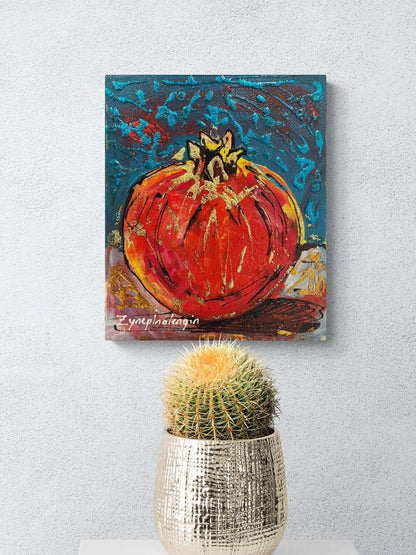 Zamanın Nar Çekirdeği Yağlı Boya Tablosu